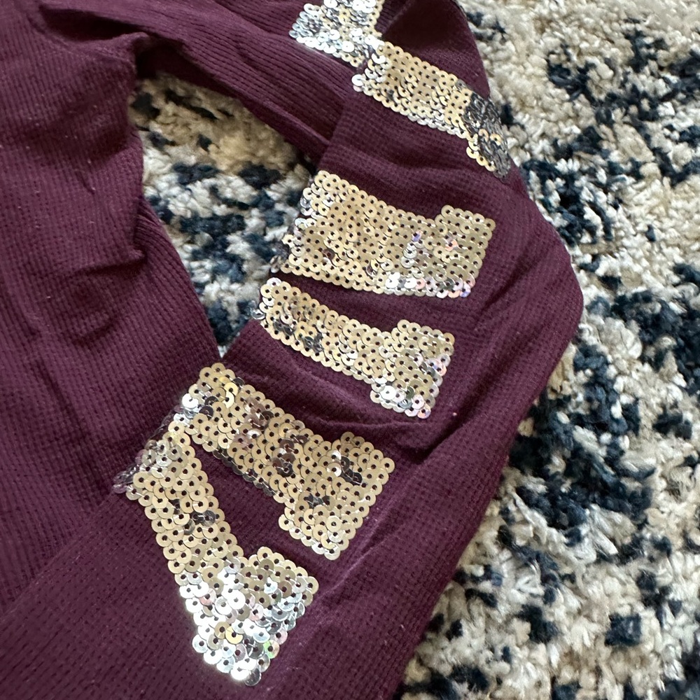 Victoria's Secret Pink Bling Maroon Onesie - Picture 3 of 13